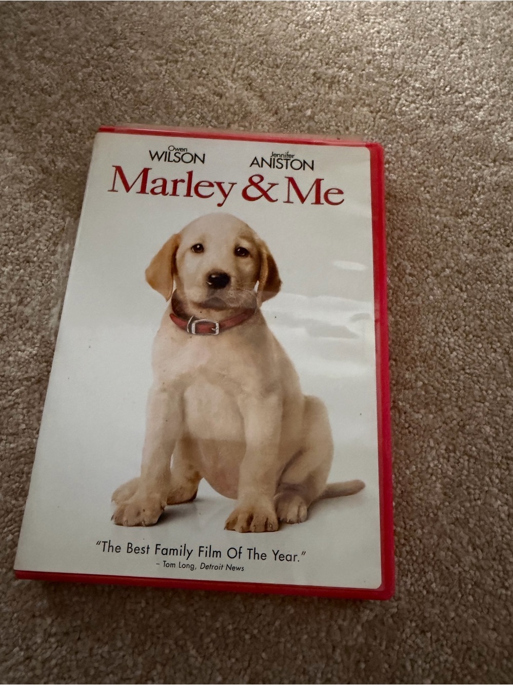 Marley & Me DVD White Cover with Red Accents